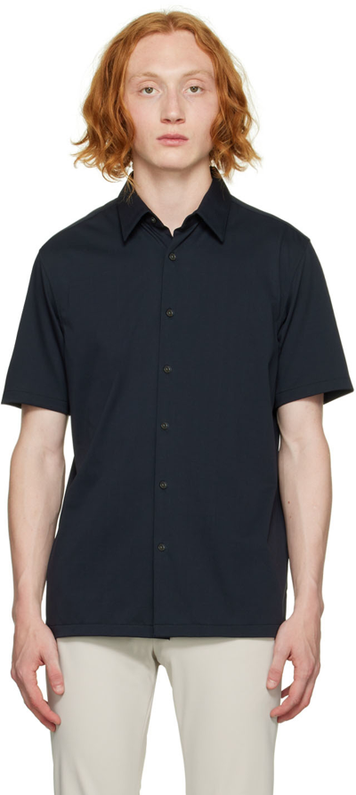 Theory Navy Irving Shirt In Blue