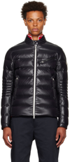Moncler Black Berriat Biker Down Jacket In 999 Black