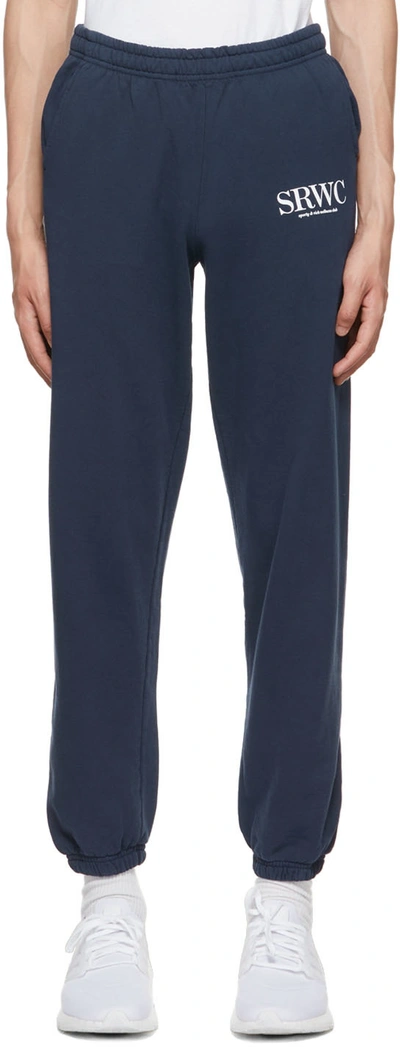 Sporty And Rich Navy Upper East Side Lounge Pants In Navy/white