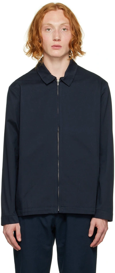 Sunspel Cotton-drill Harrington Jacket In Blue