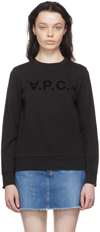 A.p.c. V.p.c. Flock Logo Sweatshirt In Lzz Black