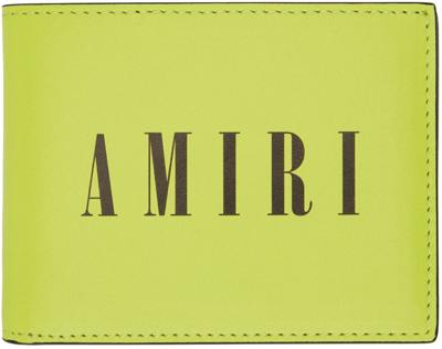 Amiri Yellow Nappa Leather Wallet In Neon