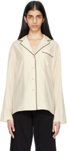 Totême Satin-trimmed Cotton And Silk-blend Voile Shirt In Beige