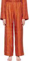 Totême Monogram Silk Pj Bottoms Bloody Mary In 595 Bloody Mary