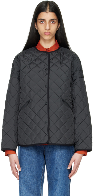 Totême Water-resistant Quilted Oversize Jacket In Black