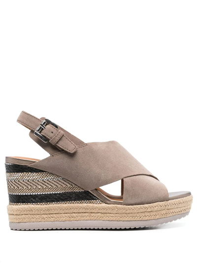 Geox Ponza 85mm Wedge Espadrille Sandals In Neutrals