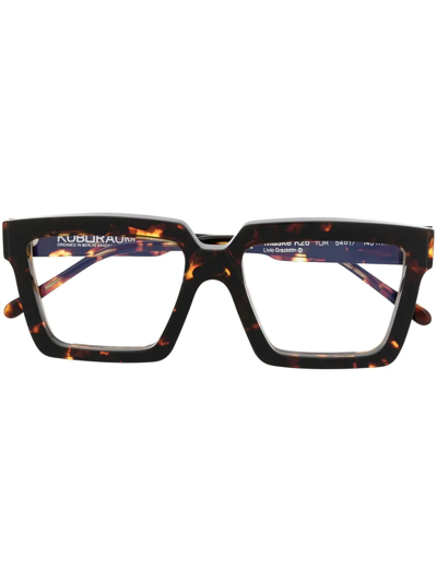 Kuboraum Square-frame Glasses In Brown