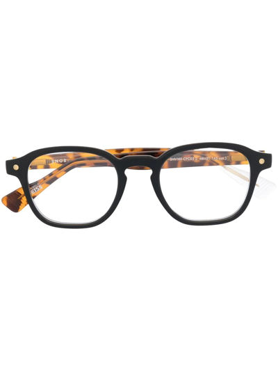Snob Tortoiseshell-effect Square-frame Glasses In Brown