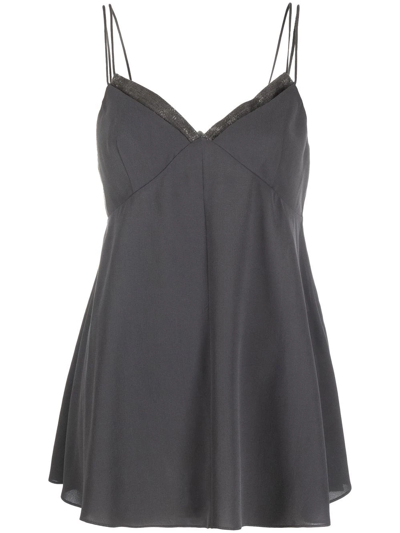 Brunello Cucinelli Camisole Shift Top In Grey