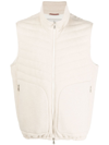 Brunello Cucinelli Zipped Padded Gilet In Neutrals