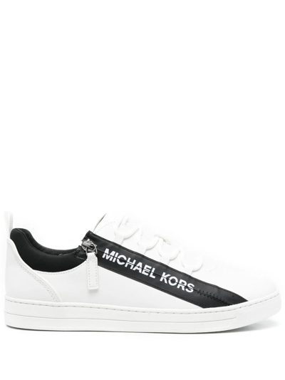 Michael Kors Logo-print Zip-detailed Trainers In White