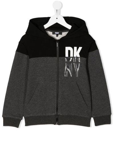 Dkny Kids Sweat Jacket For Boys In Grey