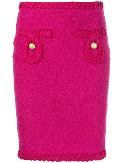 Moschino High-waisted Pencil Midi Skirt In Rosa