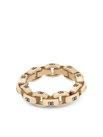 Dolce & Gabbana Dg Logo Chain Ring In Gold