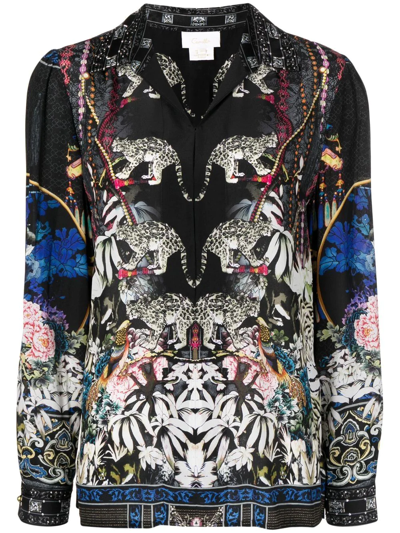 Camilla Printed Long-sleeve Shirt In Multicolour