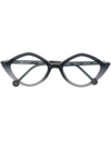 L.a. Eyeworks Gradient-effect Round-frame Glasses In Blue