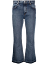 RED VALENTINO MID-RISE FLARED CROPPED JEANS