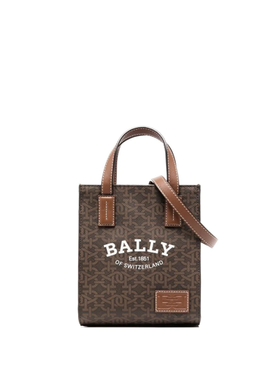 Bally Crystalia B-monogram Print Shoulder Bag In Brown