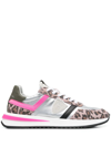 Philippe Model Leopard-print Lace-up Trainers In Grey