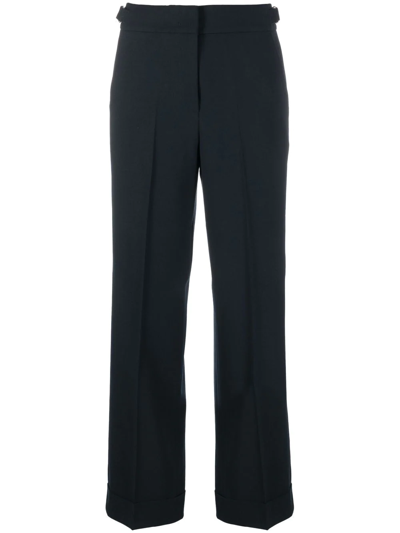 Peserico Cropped Tailored Trousers In Blue