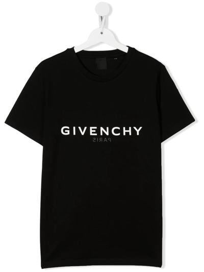 Givenchy Teen Black Logo Print Cotton T-shirt