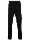 Stone Island Compass-patch Cargo Trousers In Black