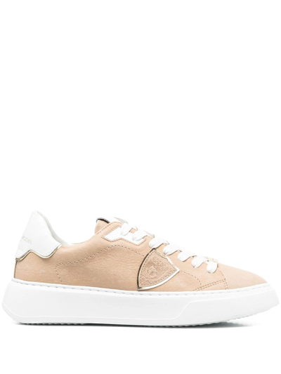 Philippe Model Paris Temple Low-top Sneakers In Neutrals