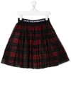 Dolce & Gabbana Tartan-print Flared Skirt In Red