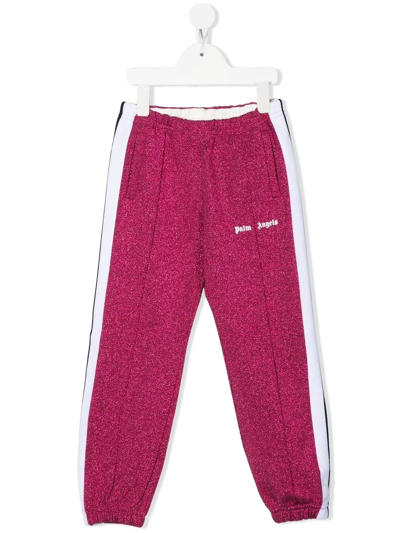 Palm Angels Kids' Magenta Cotton Blend Track Pants In #ff00ff