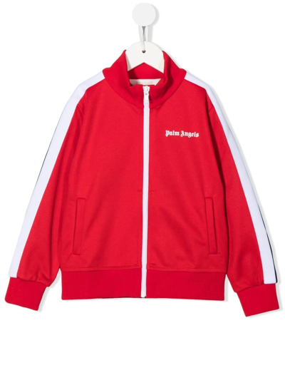 Palm Angels Red Sweatshirt For Kids With Logo