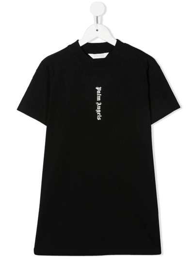 Palm Angels Kids' Logo T-shirt Dress In Black