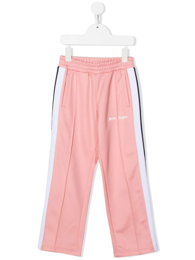 Palm Angels Kids' Logo Tracksuit Bottoms In Pink
