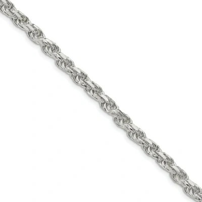 Pre-owned Accessories & Jewelry Sterling Silver 5.75mm Diamond Cut Rope Bracelet W/ Lobster Clasp 8" - 9"