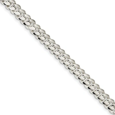 Pre-owned Accessories & Jewelry Sterling Silver Solid 7.8mm Domed Curb Bracelet W/ Lobster Clasp 8" - 9"