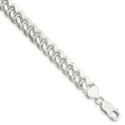 Pre-owned Accessories & Jewelry Sterling Silver Solid 8.5mm Plain Domed Curb Bracelet W/ Lobster Clasp 7" - 8"