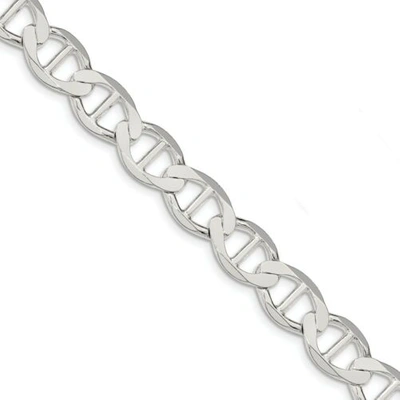 Pre-owned Accessories & Jewelry Sterling Silver Polished 12.3mm Flat Anchor Bracelet W/ Lobster Clasp 8" - 9"