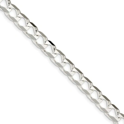 Pre-owned Accessories & Jewelry Sterling Silver Polished 8.6mm Plain Open Curb Bracelet W/ Lobster Clasp 8" - 9"