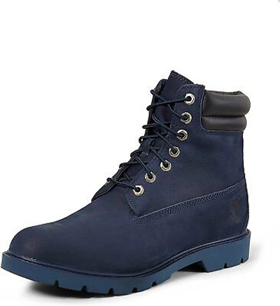 Pre-owned Timberland Size 8 ||  Boots || Men's Blue Black Leather Nubuck 6 Inch Shoes