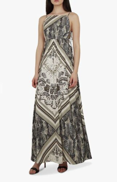 Pre-owned Ted Baker Izidora Snake Print Long Maxi Dress Sz 4 14 Rrp £279 Free P&p