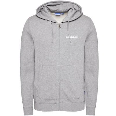 Pre-owned Napapijri B-surf Fzh Chest Logo Zip Up Grey Hoodie