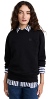 Acne Studios Fairah Face Patch Organic Cotton Sweatshirt In Black