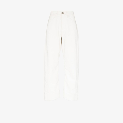 Jil Sander White High Waist Tapered Jeans