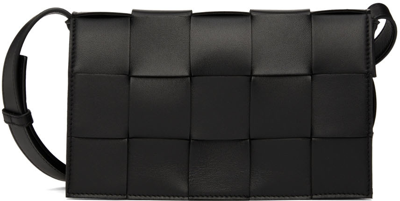 Bottega Veneta Black Cassette Shoulder Bag In Black/silver