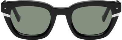 Grey Ant Bowtie Cutout 50mm Square Sunglasses In Black/ Green