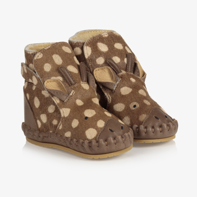 Donsje Babies' Brown Leather Giraffe Boots