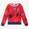 MARC JACOBS MARC JACOBS GIRLS RED & PINK LOGO SWEATER