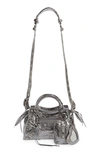 Balenciaga Extra Small La Cagole Neo Metallic Lambskin Shoulder Bag In Silver