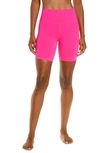 Alo Yoga High Waist Biker Shorts In Neon Pink