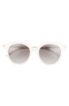 Prada 51mm Round Sunglasses In Talc/ Grey Gradient