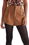 Free People Roma Vegan Suede Short Mocha In Mocha